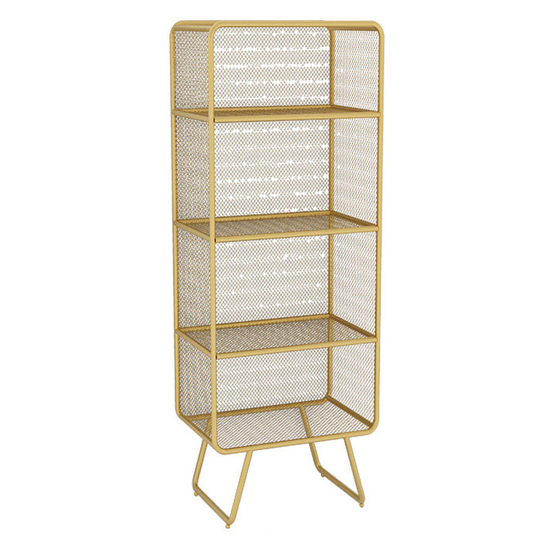 Luxury Bookshelf Metal Glam Style Closed Back Bookcase for Office and Study Room 31"L x 16"W x 71"H Gold Clearhalo 'Bookcases' 'furn' 'furn_bookcases' 'Furniture' 'furniture_bookcases' 'kitchen' 'kitchen_bookcases' 'Living Room Furniture' 'Office Furniture' 4804051