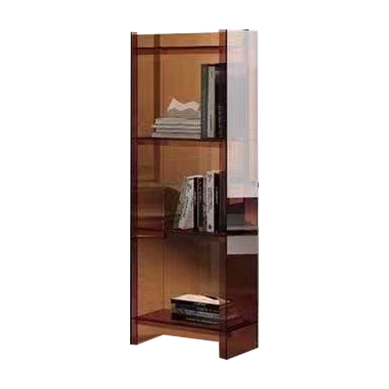 10"W Bookshelf Acrylic Glam Style Closed Back Bookcase for Office and Study Room 15.7"L x 9.8"W x 46.5"H Brown Clearhalo 'Bookcases' 'furn' 'furn_bookcases' 'Furniture' 'furniture_bookcases' 'kitchen' 'kitchen_bookcases' 'Living Room Furniture' 'Office Furniture' 4804064