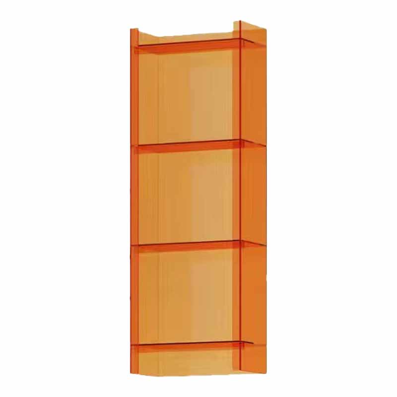 10"W Bookshelf Acrylic Glam Style Closed Back Bookcase for Office and Study Room 15.7"L x 9.8"W x 46.5"H Orange Clearhalo 'Bookcases' 'furn' 'furn_bookcases' 'Furniture' 'furniture_bookcases' 'kitchen' 'kitchen_bookcases' 'Living Room Furniture' 'Office Furniture' 4804070