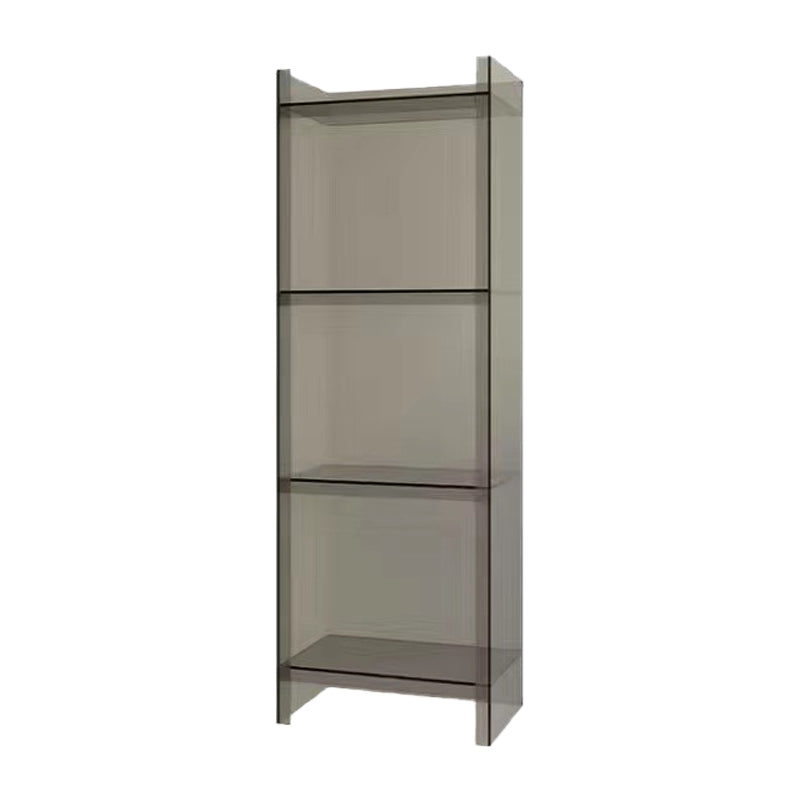 10"W Bookshelf Acrylic Glam Style Closed Back Bookcase for Office and Study Room 15.7"L x 9.8"W x 46.5"H Grey Clearhalo 'Bookcases' 'furn' 'furn_bookcases' 'Furniture' 'furniture_bookcases' 'kitchen' 'kitchen_bookcases' 'Living Room Furniture' 'Office Furniture' 4804072