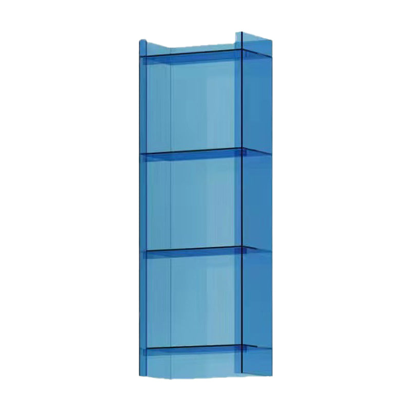 10"W Bookshelf Acrylic Glam Style Closed Back Bookcase for Office and Study Room 15.7"L x 9.8"W x 46.5"H Blue Clearhalo 'Bookcases' 'furn' 'furn_bookcases' 'Furniture' 'furniture_bookcases' 'kitchen' 'kitchen_bookcases' 'Living Room Furniture' 'Office Furniture' 4804077