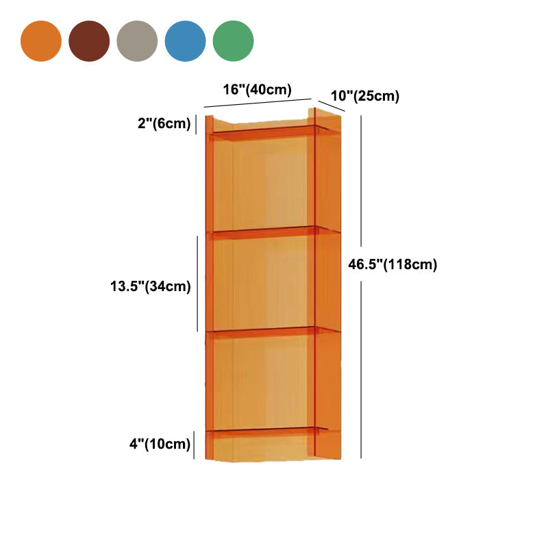 10"W Bookshelf Acrylic Glam Style Closed Back Bookcase for Office and Study Room Clearhalo 'Bookcases' 'furn' 'furn_bookcases' 'Furniture' 'furniture_bookcases' 'kitchen' 'kitchen_bookcases' 'Living Room Furniture' 'Office Furniture' 4804080