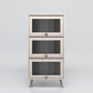 Manufactured Wood Glam Standard Bookcase Vertical Bookcase with Glass Doors 23.6"L x 11.8"W x 52.7"H Champagne Clearhalo 'Bookcases' 'furn' 'furn_bookcases' 'Furniture' 'furniture_bookcases' 'kitchen' 'kitchen_bookcases' 'Living Room Furniture' 'Office Furniture' 4804083