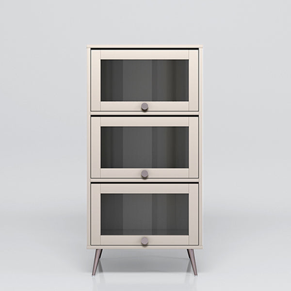 Manufactured Wood Glam Standard Bookcase Vertical Bookcase with Glass Doors 23.6"L x 11.8"W x 52.7"H Champagne Clearhalo 'Bookcases' 'furn' 'furn_bookcases' 'Furniture' 'furniture_bookcases' 'kitchen' 'kitchen_bookcases' 'Living Room Furniture' 'Office Furniture' 4804083