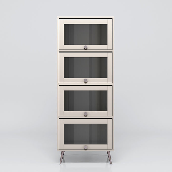 Manufactured Wood Glam Standard Bookcase Vertical Bookcase with Glass Doors 23.6"L x 11.8"W x 68"H Champagne Clearhalo 'Bookcases' 'furn' 'furn_bookcases' 'Furniture' 'furniture_bookcases' 'kitchen' 'kitchen_bookcases' 'Living Room Furniture' 'Office Furniture' 4804084
