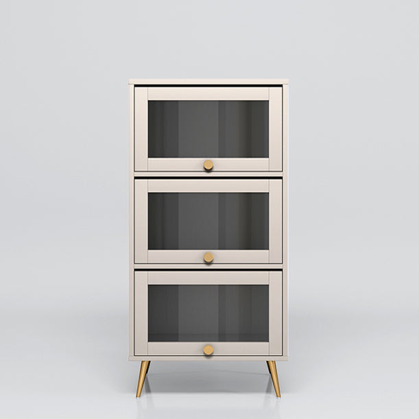 Manufactured Wood Glam Standard Bookcase Vertical Bookcase with Glass Doors 23.6"L x 11.8"W x 52.7"H Gold Clearhalo 'Bookcases' 'furn' 'furn_bookcases' 'Furniture' 'furniture_bookcases' 'kitchen' 'kitchen_bookcases' 'Living Room Furniture' 'Office Furniture' 4804089