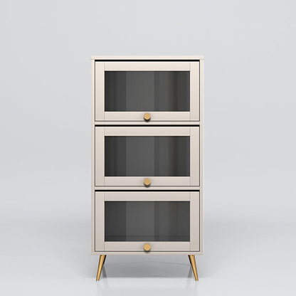 Manufactured Wood Glam Standard Bookcase Vertical Bookcase with Glass Doors 23.6"L x 11.8"W x 52.7"H Gold Clearhalo 'Bookcases' 'furn' 'furn_bookcases' 'Furniture' 'furniture_bookcases' 'kitchen' 'kitchen_bookcases' 'Living Room Furniture' 'Office Furniture' 4804089