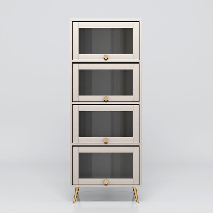 Manufactured Wood Glam Standard Bookcase Vertical Bookcase with Glass Doors 23.6"L x 11.8"W x 68"H Gold Clearhalo 'Bookcases' 'furn' 'furn_bookcases' 'Furniture' 'furniture_bookcases' 'kitchen' 'kitchen_bookcases' 'Living Room Furniture' 'Office Furniture' 4804090