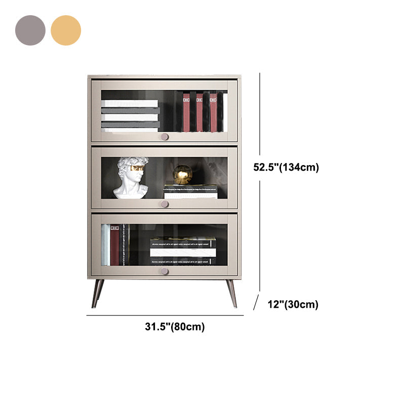 Manufactured Wood Glam Standard Bookcase Vertical Bookcase with Glass Doors Clearhalo 'Bookcases' 'furn' 'furn_bookcases' 'Furniture' 'furniture_bookcases' 'kitchen' 'kitchen_bookcases' 'Living Room Furniture' 'Office Furniture' 4804103