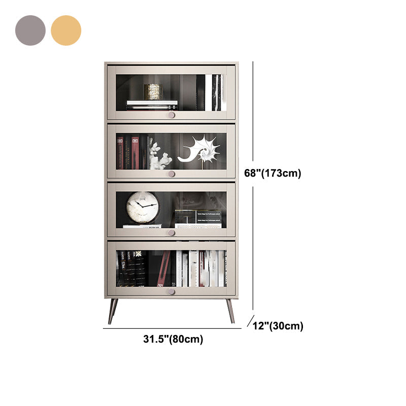 Manufactured Wood Glam Standard Bookcase Vertical Bookcase with Glass Doors Clearhalo 'Bookcases' 'furn' 'furn_bookcases' 'Furniture' 'furniture_bookcases' 'kitchen' 'kitchen_bookcases' 'Living Room Furniture' 'Office Furniture' 4804105