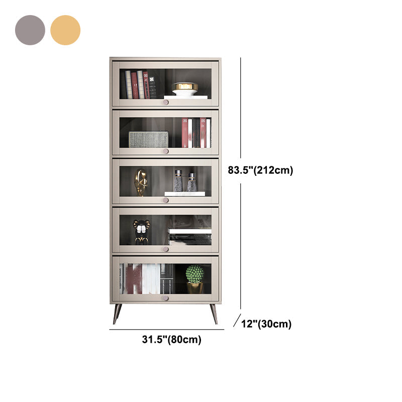 Manufactured Wood Glam Standard Bookcase Vertical Bookcase with Glass Doors Clearhalo 'Bookcases' 'furn' 'furn_bookcases' 'Furniture' 'furniture_bookcases' 'kitchen' 'kitchen_bookcases' 'Living Room Furniture' 'Office Furniture' 4804107