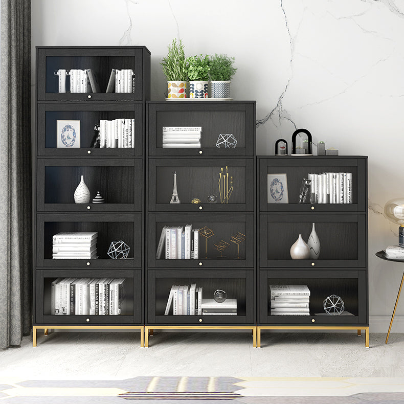 Glam Vertical Standard Bookcase Manufactured Wood Bookcase with Glass Doors Clearhalo 'Bookcases' 'Furniture' 'furniture_bookcases' 'kitchen' 'kitchen_bookcases' 'Living Room Furniture' 'Office Furniture' 4804121