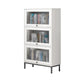 Glam Closed Back Standard Bookcase Manufactured Wood Bookcase with Glass Doors 29.4"L x 11.8"W x 50.2"H White-Black Clearhalo 'Bookcases' 'furn' 'furn_bookcases' 'Furniture' 'furniture_bookcases' 'kitchen' 'kitchen_bookcases' 'Living Room Furniture' 'Office Furniture' 4804131