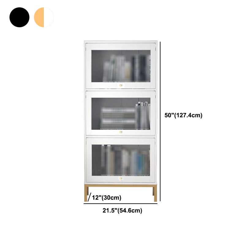 Glam Closed Back Standard Bookcase Manufactured Wood Bookcase with Glass Doors Clearhalo 'Bookcases' 'furn' 'furn_bookcases' 'Furniture' 'furniture_bookcases' 'kitchen' 'kitchen_bookcases' 'Living Room Furniture' 'Office Furniture' 4804149