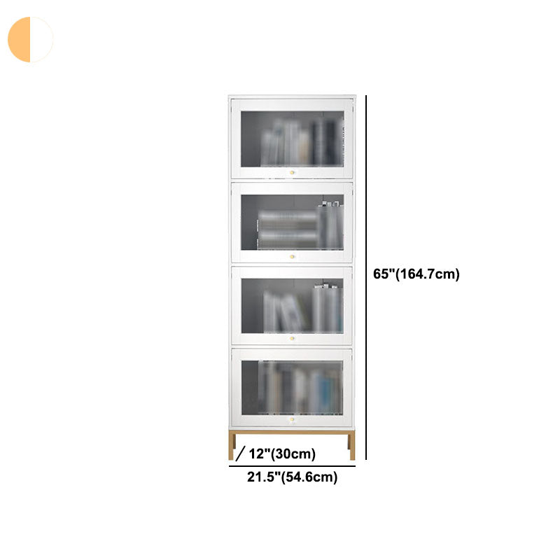 Glam Closed Back Standard Bookcase Manufactured Wood Bookcase with Glass Doors Clearhalo 'Bookcases' 'furn' 'furn_bookcases' 'Furniture' 'furniture_bookcases' 'kitchen' 'kitchen_bookcases' 'Living Room Furniture' 'Office Furniture' 4804150