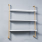 Industrial Wall Unit Bookshelf Metal Frame Solid Wood Shelf Bookshelf Gold-White Clearhalo 'Bookcases' 'Furniture' 'furniture_bookcases' 'kitchen' 'kitchen_bookcases' 'Living Room Furniture' 'Office Furniture' 4804160