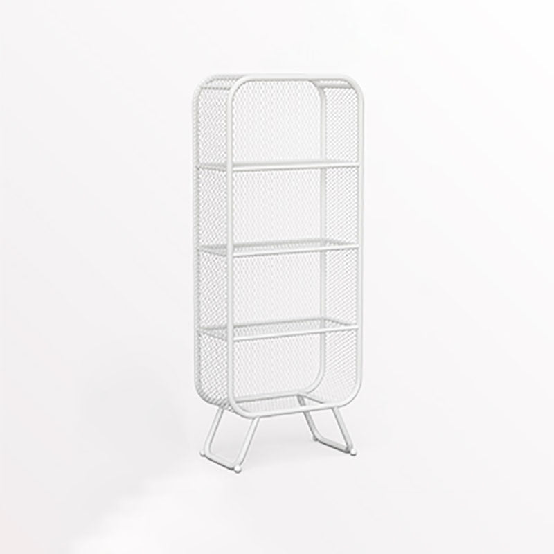 Glam Iron Standard Bookshelf Vertical Closed Back Bookshelf for Home 23.6"L x 11.8"W x 59.1"H White Clearhalo 'Bookcases' 'furn' 'furn_bookcases' 'Furniture' 'furniture_bookcases' 'kitchen' 'kitchen_bookcases' 'Living Room Furniture' 'Office Furniture' 4804189