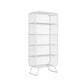 Glam Iron Standard Bookshelf Vertical Closed Back Bookshelf for Home 31"L x 16"W x 71"H White Clearhalo 'Bookcases' 'furn' 'furn_bookcases' 'Furniture' 'furniture_bookcases' 'kitchen' 'kitchen_bookcases' 'Living Room Furniture' 'Office Furniture' 4804191
