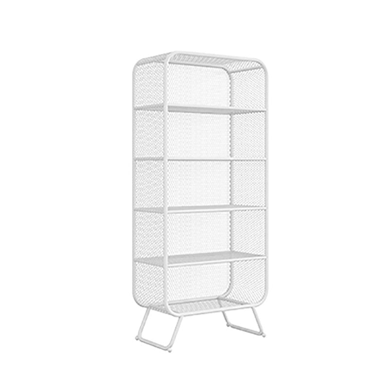 Glam Iron Standard Bookshelf Vertical Closed Back Bookshelf for Home 31"L x 16"W x 71"H White Clearhalo 'Bookcases' 'furn' 'furn_bookcases' 'Furniture' 'furniture_bookcases' 'kitchen' 'kitchen_bookcases' 'Living Room Furniture' 'Office Furniture' 4804191