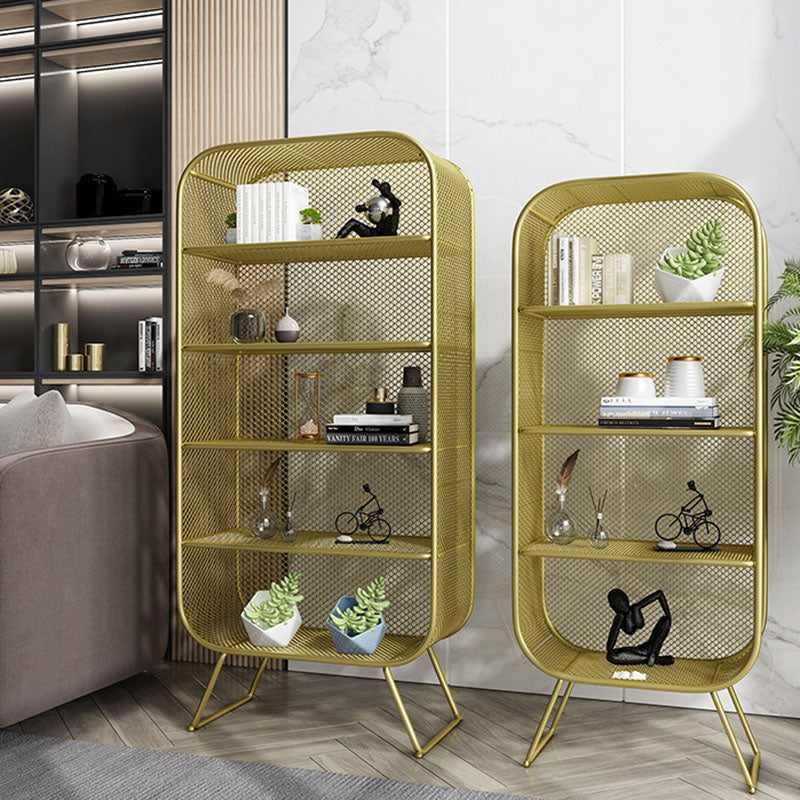 Glam Iron Standard Bookshelf Vertical Closed Back Bookshelf for Home Clearhalo 'Bookcases' 'furn' 'furn_bookcases' 'Furniture' 'furniture_bookcases' 'kitchen' 'kitchen_bookcases' 'Living Room Furniture' 'Office Furniture' 4804193