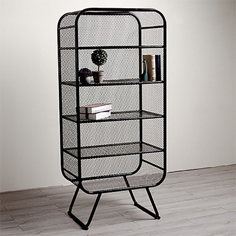 Glam Iron Standard Bookshelf Vertical Closed Back Bookshelf for Home 31"L x 16"W x 71"H Black Clearhalo 'Bookcases' 'furn' 'furn_bookcases' 'Furniture' 'furniture_bookcases' 'kitchen' 'kitchen_bookcases' 'Living Room Furniture' 'Office Furniture' 4804202