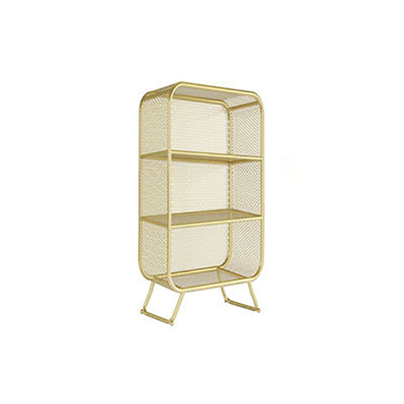 Glam Iron Standard Bookshelf Vertical Closed Back Bookshelf for Home 15.7"L x 11.8"W x 35.4"H Gold Clearhalo 'Bookcases' 'furn' 'furn_bookcases' 'Furniture' 'furniture_bookcases' 'kitchen' 'kitchen_bookcases' 'Living Room Furniture' 'Office Furniture' 4804208