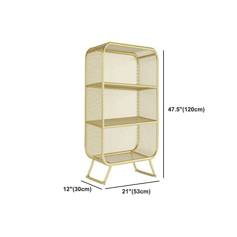 Glam Iron Standard Bookshelf Vertical Closed Back Bookshelf for Home Clearhalo 'Bookcases' 'furn' 'furn_bookcases' 'Furniture' 'furniture_bookcases' 'kitchen' 'kitchen_bookcases' 'Living Room Furniture' 'Office Furniture' 4804219
