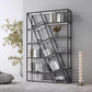 11.81"W Bookcase Glam Style Open Back Bookcase for Study Room Home Office Black White Clearhalo 'Bookcases' 'furn' 'furn_bookcases' 'Furniture' 'furniture_bookcases' 'kitchen' 'kitchen_bookcases' 'Living Room Furniture' 'Office Furniture' 4804225