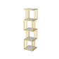 Open Vertical Etagere Bookshelf Industrial Iron Frame Manufactured Wood Shelf Bookshelf 13.8"L x 13.8"W x 59.1"H White-Gold Clearhalo 'Bookcases' 'furn' 'furn_bookcases' 'Furniture' 'furniture_bookcases' 'kitchen' 'kitchen_bookcases' 'Living Room Furniture' 'Office Furniture' 4804255