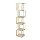 Open Vertical Etagere Bookshelf Industrial Iron Frame Manufactured Wood Shelf Bookshelf 13.8"L x 13.8"W x 70.9"H White-Gold Clearhalo 'Bookcases' 'furn' 'furn_bookcases' 'Furniture' 'furniture_bookcases' 'kitchen' 'kitchen_bookcases' 'Living Room Furniture' 'Office Furniture' 4804256