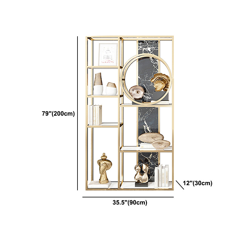 11.81"W Bookcase Glam Style Open Back Bookcase for Home Office Clearhalo 'Bookcases' 'furn' 'furn_bookcases' 'Furniture' 'furniture_bookcases' 'kitchen' 'kitchen_bookcases' 'Living Room Furniture' 'Office Furniture' 4804282