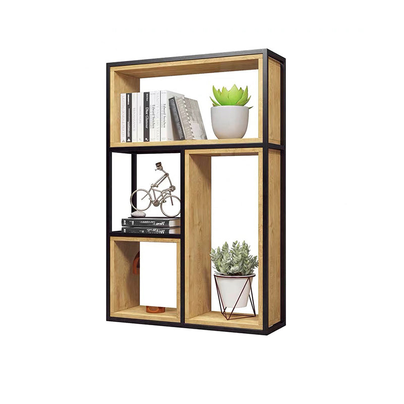9.84"W Bookcase Industrial Style Open Back Bookcase for Study Room Home Office 31.5"L x 9.8"W x 47.2"H Clearhalo 'Bookcases' 'furn' 'furn_bookcases' 'Furniture' 'furniture_bookcases' 'kitchen' 'kitchen_bookcases' 'Living Room Furniture' 'Office Furniture' 4804305