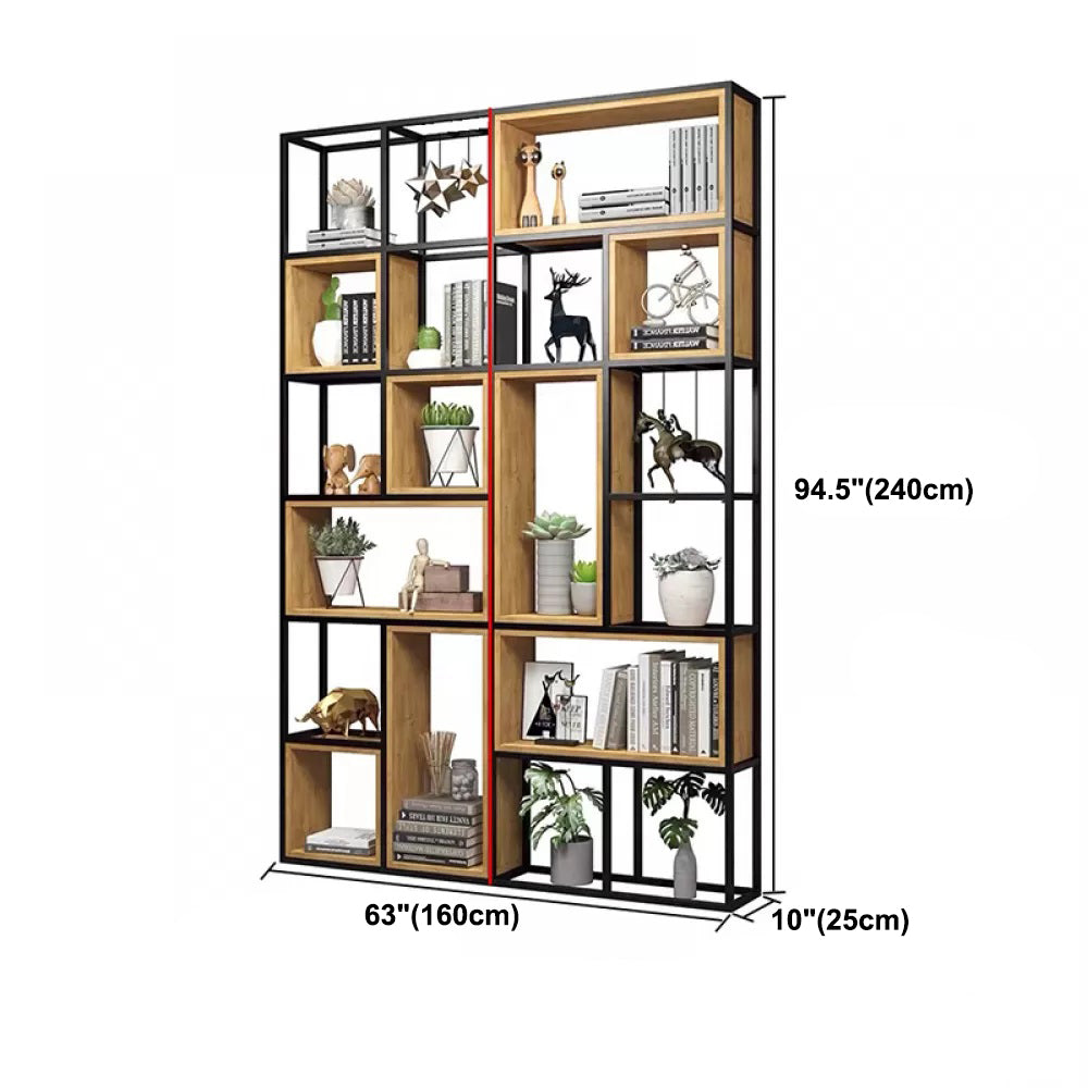 9.84"W Bookcase Industrial Style Open Back Bookcase for Study Room Home Office Clearhalo 'Bookcases' 'furn' 'furn_bookcases' 'Furniture' 'furniture_bookcases' 'kitchen' 'kitchen_bookcases' 'Living Room Furniture' 'Office Furniture' 4804316
