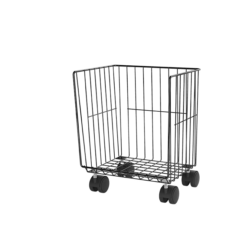 Black and White Industrial Bookshelf Iron Bookshelf with Caster Wheels 12.4"L x 9.4"W x 15.2"H Black Clearhalo 'Bookcases' 'furn' 'furn_bookcases' 'Furniture' 'furniture_bookcases' 'kitchen' 'kitchen_bookcases' 'Living Room Furniture' 'Office Furniture' 4804367