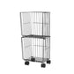 Black and White Industrial Bookshelf Iron Bookshelf with Caster Wheels 12.4"L x 9.4"W x 28"H Black Clearhalo 'Bookcases' 'furn' 'furn_bookcases' 'Furniture' 'furniture_bookcases' 'kitchen' 'kitchen_bookcases' 'Living Room Furniture' 'Office Furniture' 4804368