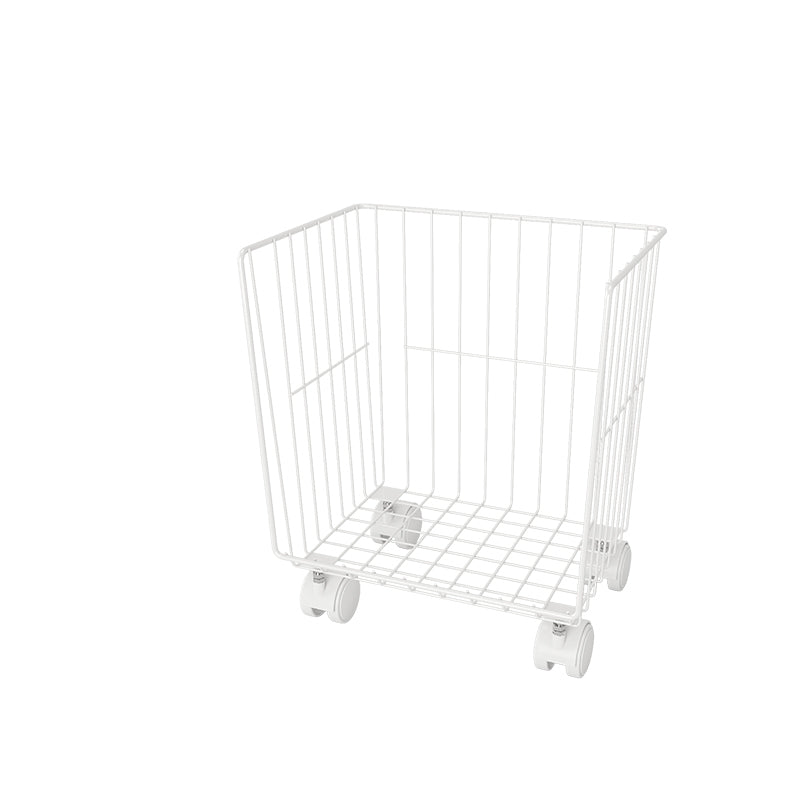 Black and White Industrial Bookshelf Iron Bookshelf with Caster Wheels 12.4"L x 9.4"W x 15.2"H White Clearhalo 'Bookcases' 'furn' 'furn_bookcases' 'Furniture' 'furniture_bookcases' 'kitchen' 'kitchen_bookcases' 'Living Room Furniture' 'Office Furniture' 4804381