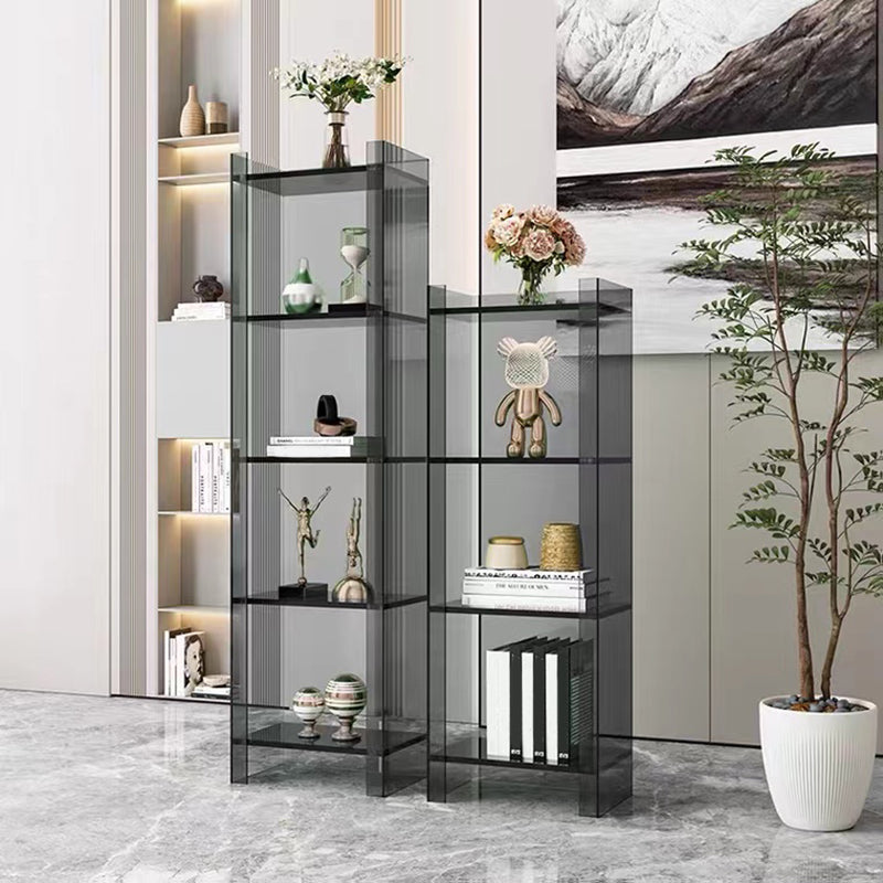 9.84"W Bookshelf Glam Style Closed Back Acrylic Bookcase for Office and Study Room Clearhalo 'Bookcases' 'furn' 'furn_bookcases' 'Furniture' 'furniture_bookcases' 'kitchen' 'kitchen_bookcases' 'Living Room Furniture' 'Office Furniture' 4804397