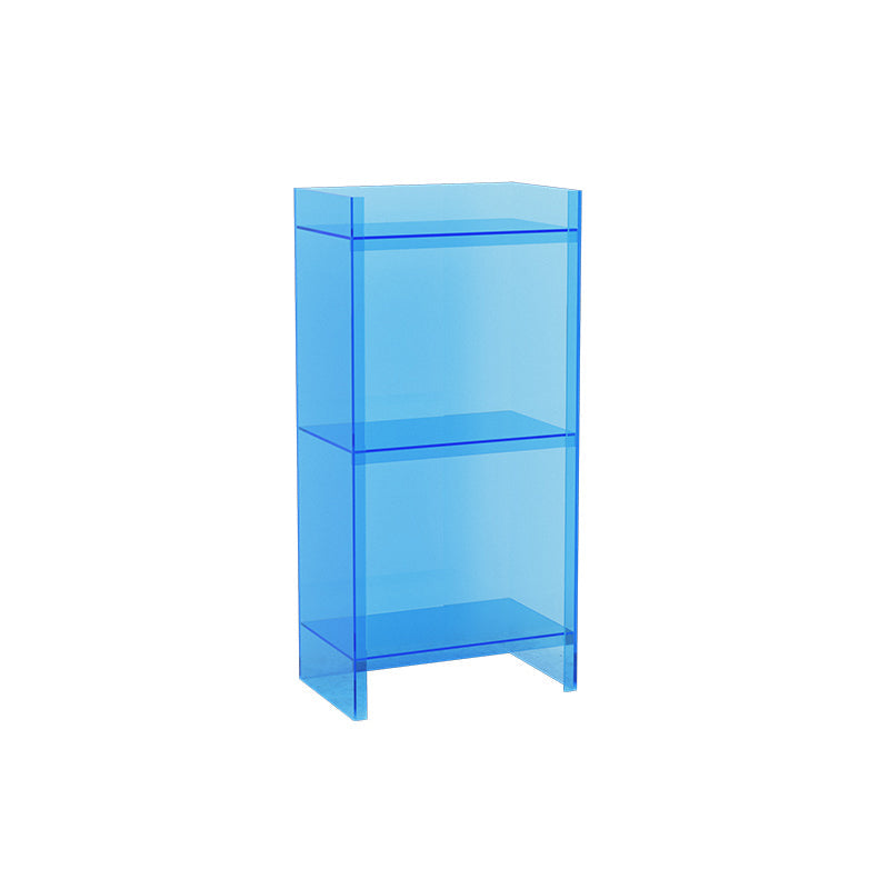 9.84"W Bookshelf Glam Style Closed Back Acrylic Bookcase for Office and Study Room 15.7"L x 9.8"W x 33.1"H Blue Clearhalo 'Bookcases' 'furn' 'furn_bookcases' 'Furniture' 'furniture_bookcases' 'kitchen' 'kitchen_bookcases' 'Living Room Furniture' 'Office Furniture' 4804398