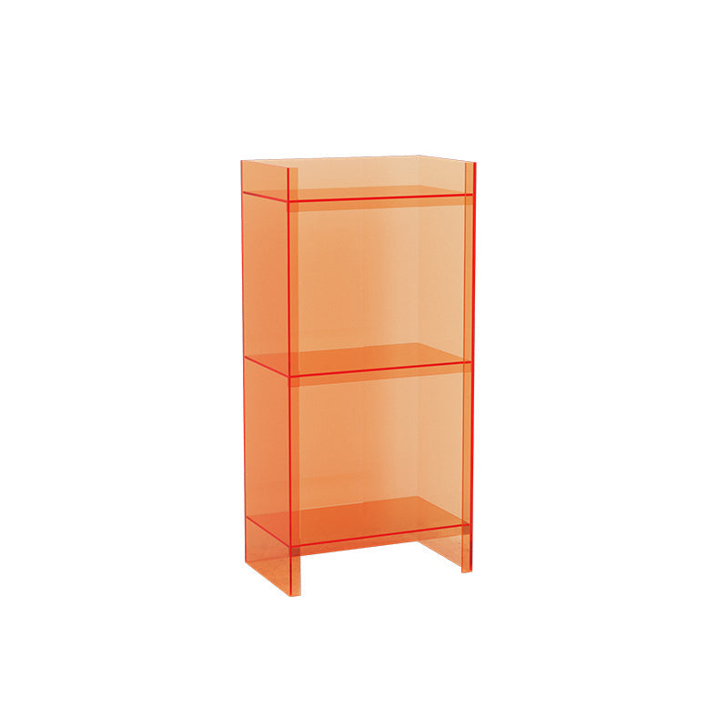 9.84"W Bookshelf Glam Style Closed Back Acrylic Bookcase for Office and Study Room 15.7"L x 9.8"W x 33.1"H Orange Clearhalo 'Bookcases' 'furn' 'furn_bookcases' 'Furniture' 'furniture_bookcases' 'kitchen' 'kitchen_bookcases' 'Living Room Furniture' 'Office Furniture' 4804399