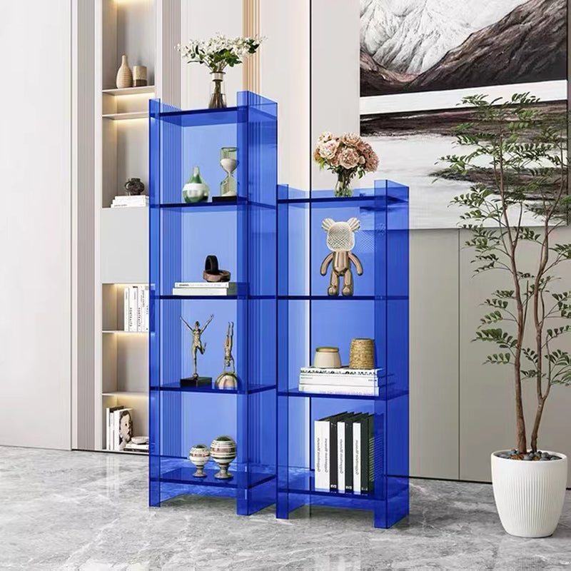 9.84"W Bookshelf Glam Style Closed Back Acrylic Bookcase for Office and Study Room Clearhalo 'Bookcases' 'furn' 'furn_bookcases' 'Furniture' 'furniture_bookcases' 'kitchen' 'kitchen_bookcases' 'Living Room Furniture' 'Office Furniture' 4804402