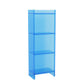 9.84"W Bookshelf Glam Style Closed Back Acrylic Bookcase for Office and Study Room 15.7"L x 9.8"W x 46.5"H Blue Clearhalo 'Bookcases' 'furn' 'furn_bookcases' 'Furniture' 'furniture_bookcases' 'kitchen' 'kitchen_bookcases' 'Living Room Furniture' 'Office Furniture' 4804407