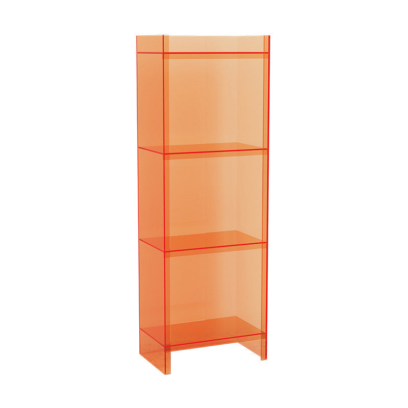 9.84"W Bookshelf Glam Style Closed Back Acrylic Bookcase for Office and Study Room 15.7"L x 9.8"W x 46.5"H Orange Clearhalo 'Bookcases' 'furn' 'furn_bookcases' 'Furniture' 'furniture_bookcases' 'kitchen' 'kitchen_bookcases' 'Living Room Furniture' 'Office Furniture' 4804409