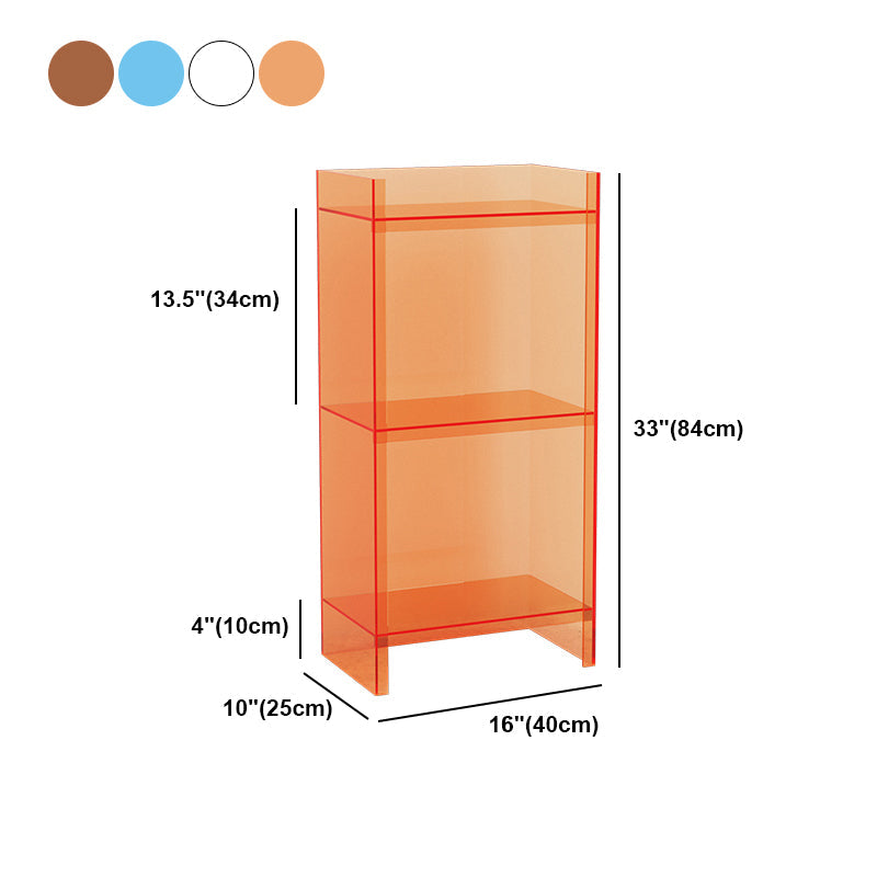 9.84"W Bookshelf Glam Style Closed Back Acrylic Bookcase for Office and Study Room Clearhalo 'Bookcases' 'furn' 'furn_bookcases' 'Furniture' 'furniture_bookcases' 'kitchen' 'kitchen_bookcases' 'Living Room Furniture' 'Office Furniture' 4804413