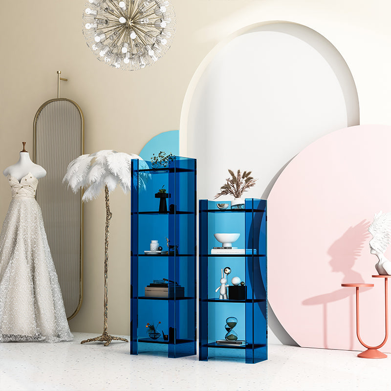 9.84"W Bookshelf Acrylic Glam Style Closed Back Bookcase for Office and Study Room Clearhalo 'Bookcases' 'furn' 'furn_bookcases' 'Furniture' 'furniture_bookcases' 'kitchen' 'kitchen_bookcases' 'Living Room Furniture' 'Office Furniture' 4804416