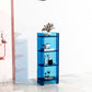 9.84"W Bookshelf Acrylic Glam Style Closed Back Bookcase for Office and Study Room 15.7"L x 9.8"W x 46.5"H Blue Clearhalo 'Bookcases' 'furn' 'furn_bookcases' 'Furniture' 'furniture_bookcases' 'kitchen' 'kitchen_bookcases' 'Living Room Furniture' 'Office Furniture' 4804418
