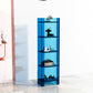 9.84"W Bookshelf Acrylic Glam Style Closed Back Bookcase for Office and Study Room 15.7"L x 9.8"W x 59.8"H Blue Clearhalo 'Bookcases' 'furn' 'furn_bookcases' 'Furniture' 'furniture_bookcases' 'kitchen' 'kitchen_bookcases' 'Living Room Furniture' 'Office Furniture' 4804420