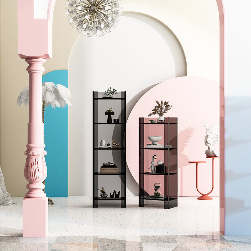 9.84"W Bookshelf Acrylic Glam Style Closed Back Bookcase for Office and Study Room Clearhalo 'Bookcases' 'furn' 'furn_bookcases' 'Furniture' 'furniture_bookcases' 'kitchen' 'kitchen_bookcases' 'Living Room Furniture' 'Office Furniture' 4804421