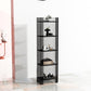 9.84"W Bookshelf Acrylic Glam Style Closed Back Bookcase for Office and Study Room 15.7"L x 9.8"W x 59.8"H Black Clearhalo 'Bookcases' 'furn' 'furn_bookcases' 'Furniture' 'furniture_bookcases' 'kitchen' 'kitchen_bookcases' 'Living Room Furniture' 'Office Furniture' 4804423