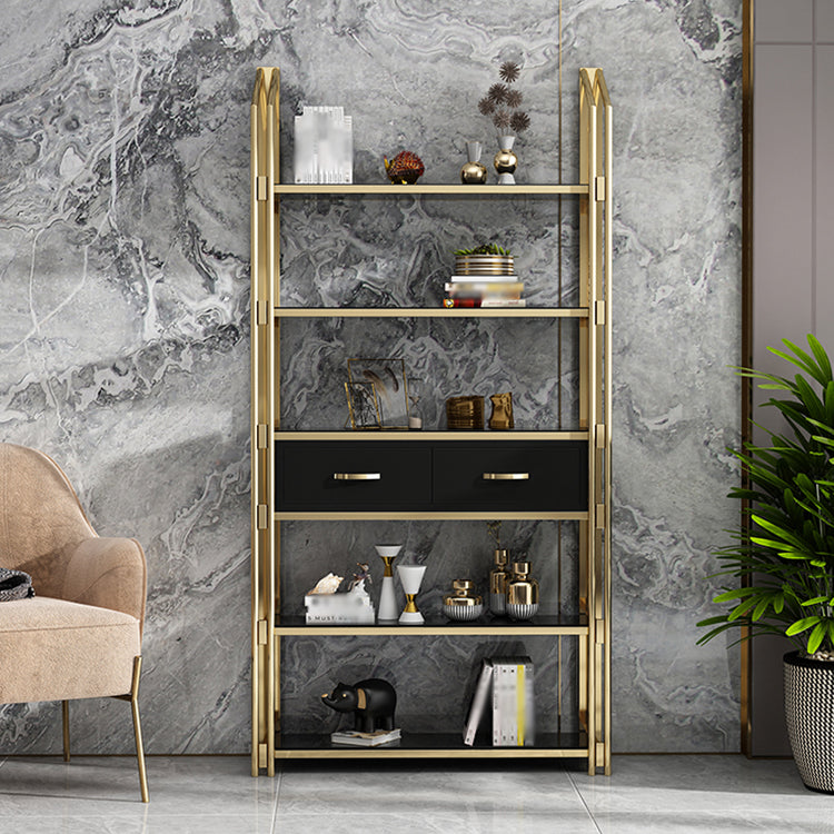 11.81"W Bookcase Open Back Glam Style Bookshelf for Study Room Home Office Clearhalo 'Bookcases' 'furn' 'furn_bookcases' 'Furniture' 'furniture_bookcases' 'kitchen' 'kitchen_bookcases' 'Living Room Furniture' 'Office Furniture' 4804453