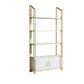 11.81"W Bookcase Open Back Glam Style Bookshelf for Study Room Home Office 39"L x 12"W x 79"H White-Gold Cabinets Clearhalo 'Bookcases' 'furn' 'furn_bookcases' 'Furniture' 'furniture_bookcases' 'kitchen' 'kitchen_bookcases' 'Living Room Furniture' 'Office Furniture' 4804455